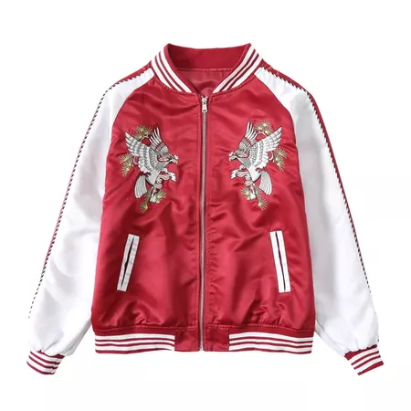 boomber jacket red and white