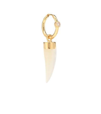 Tooth gold-plated earring