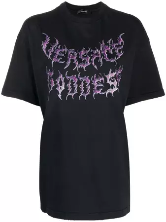 Versace logo-print Cotton T-shirt - Farfetch