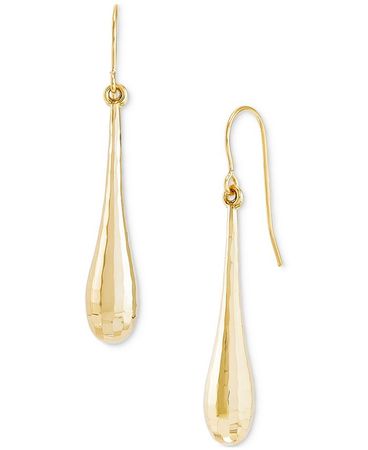 Macy's Polished Drop Earrings in 14k Gold & Reviews - Earrings - Jewelry & Watches - Macy's