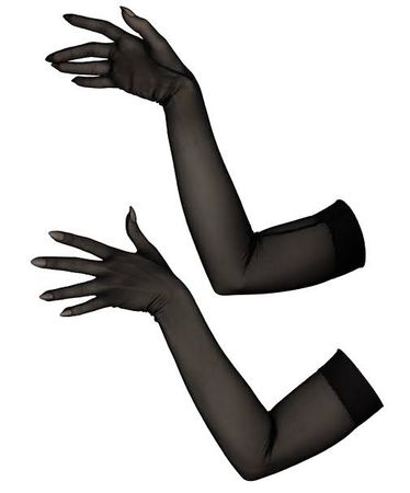 black sheer fashion gloves