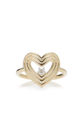 Groovy 14k Yellow Gold Diamond Ring By Adina Reyter | Moda Operandi