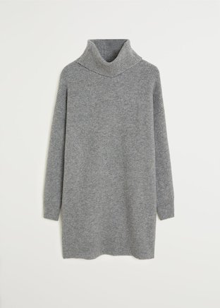 Turtle neck knit dress - Women | Mango USA grey