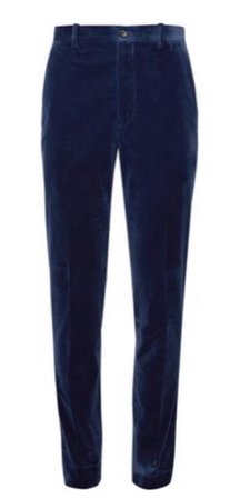 Alberto Nardoni Navy Blue Velvet Pants Slacks Trousers