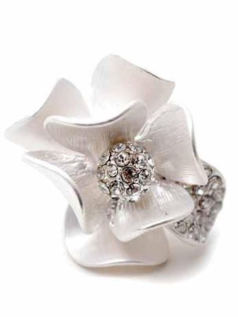 Colby Magnolia Stretch Ring - Silver – Graced Accessory Boutique