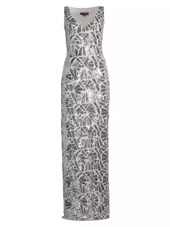 Shop Donna Karan New York Social Occasion Fan Sequined Column Gown | Saks Fifth Avenue