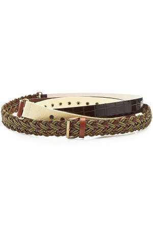 Layered Belt with Leather Gr. One Size