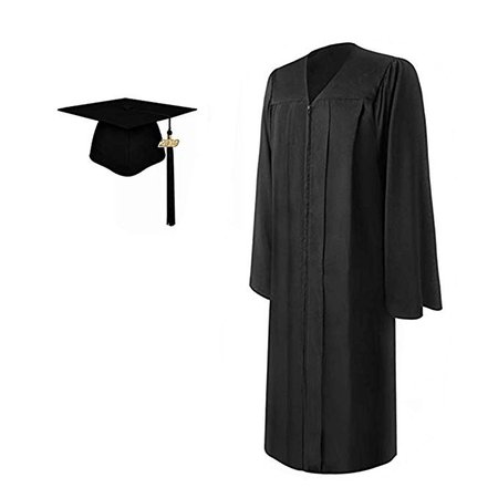 Amazon.com: 2019 Matte Adult Graduation Gown Cap Tassel Set (Black, 51''[5'6''-5'8'']): Clothing
