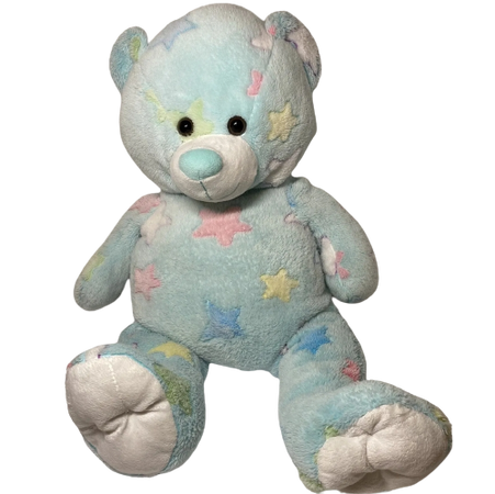 pastel blue star bear plush