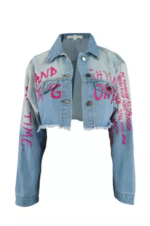 Legendary Lovers Pink Print Denim Jacket – EDGE