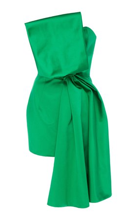 Paule Ka Bow-Detail Duchess Satin Mini Dress