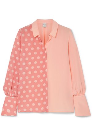 Mother of Pearl | + NET SUSTAIN and BBC Earth Miles faux pearl-embellished polka-dot organic silk shirt | NET-A-PORTER.COM