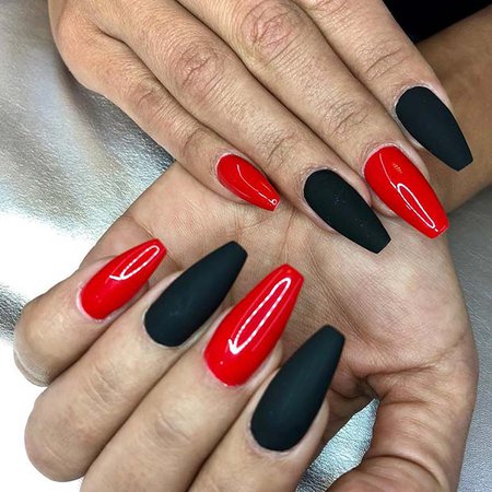 red and black nails - Google Search