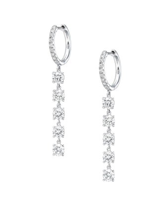 Anita Ko 18kt White Gold Diamond Huggie Hoop Earrings - Farfetch