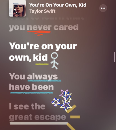 Taylor swift midnights you’re on your own kid