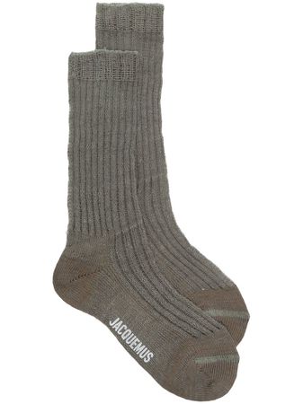 Jacquemus logo-print Ribbed Socks - Farfetch