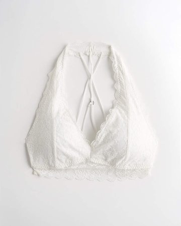 Girls Gilly Hicks Lace Strappy Halter Bralette | Girls New Arrivals | HollisterCo.com white