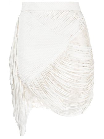 Faith Connexion fringed braided skirt white W1481T00E35 - Farfetch