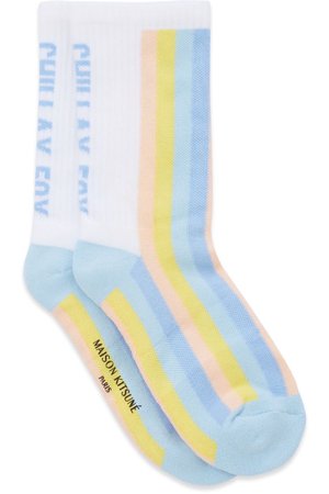 Maison Kitsune Striped Pastel Socks