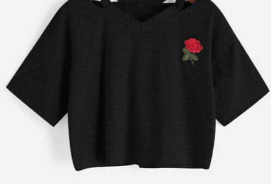 Rose Embroidered Shirt