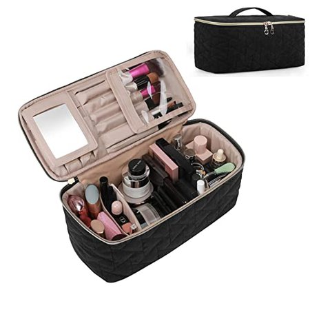 Amazon.com : BAGSMART Makeup Bag Cosmetic Bag Large Toiletry Bag Travel Bag Case Organizer for Women, Black : Beauty