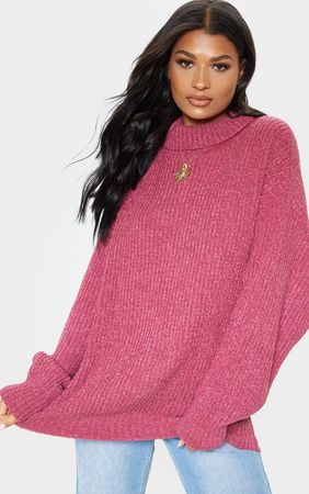 Grey High Neck Knitted Jumper Dress | PrettyLittleThing