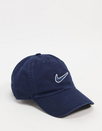 Nike baseball cap in navy with swoosh print | ASOS