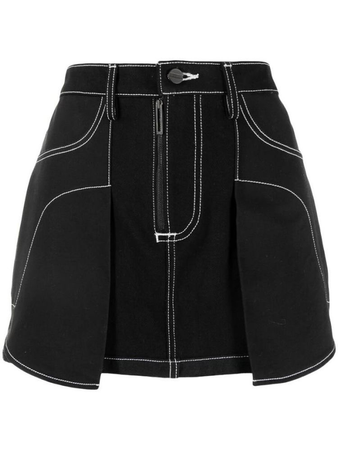Dion Lee inverse pleat mini skirt - Black