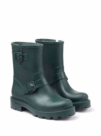 Shop Jimmy Choo Yael flat biodegradable rubber rain boots with Express Delivery - FARFETCH