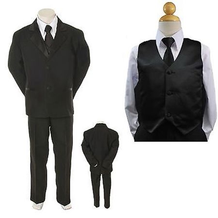 New Kid Child Boy Black FORMAL Wedding Party Funeral SUIT Set Tuxedo Suit 5-14 - Walmart.com