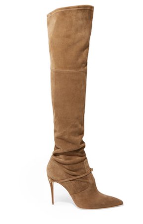 jennifer Chamandi brown suede over the knee boots