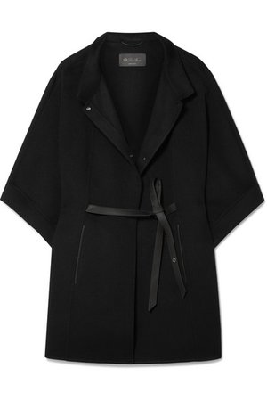 Loro Piana | Belted leather-trimmed cashmere cape | NET-A-PORTER.COM
