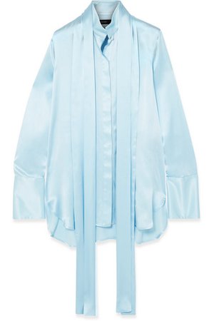 Ellery | Oversized pussy-bow silk-satin blouse | NET-A-PORTER.COM