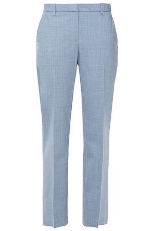 Light blue Cropped stretch-wool straight-leg pants | Sale up to 70% off | THE OUTNET | THEORY | THE OUTNET