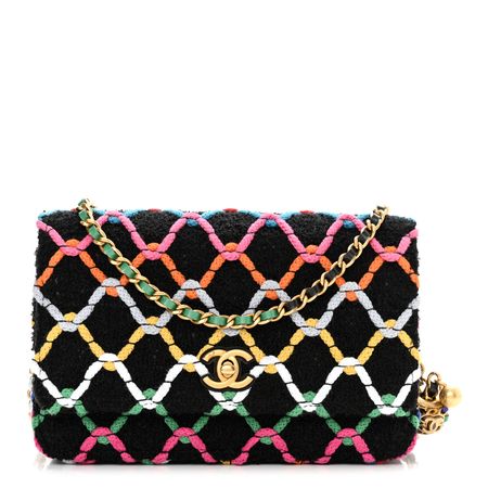 Chanel CHANEL Tweed Diamond Threaded Pearl Crush Wallet On Chain