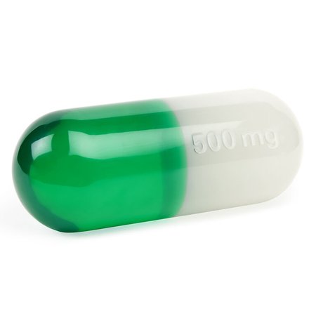 Large White and Green Acrylic Pill | Modern Decor | Jonathan Adler
