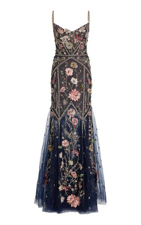 Floral-Embellished Tulle Gown By Marchesa | Moda Operandi