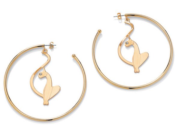14k gold baby phat hoop earrings