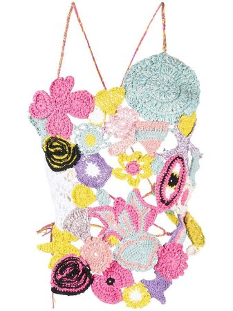 Marco Rambaldi pink crochet backless top