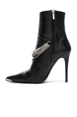 Amiri Leather Western Chain Boots in Black | FWRD
