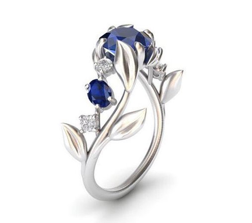 sapphire ring silver