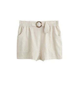 Violeta BY MANGO Cotton striped shorts