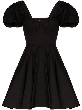 De La Vali Dolores Puff Sleeve Dress 1DRSDOL07 Black | Farfetch
