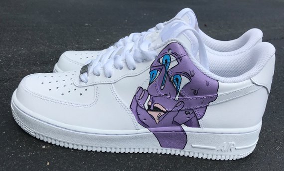 purple custom air force ones