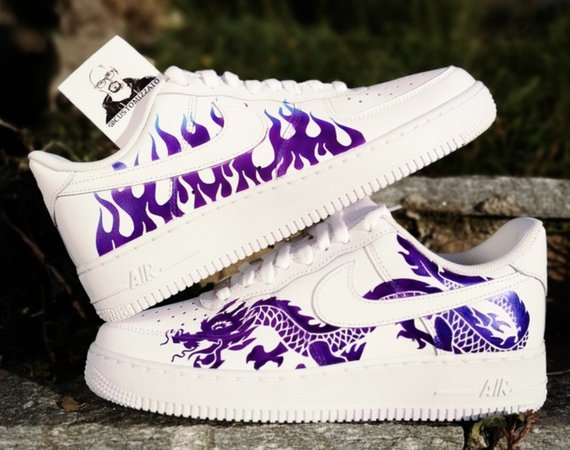 Purple fire sneakers