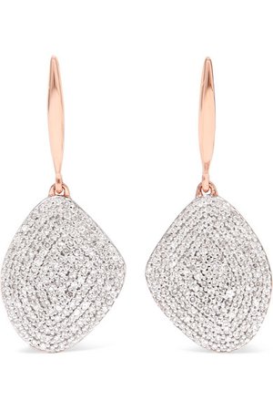 Monica Vinader | Nura rose gold vermeil diamond earrings | NET-A-PORTER.COM