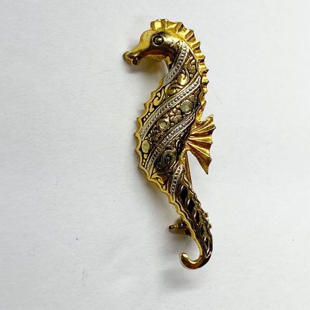 Vintage Seahorse Brooch Pin Damascene Animal Ocean Sea Figural | eBay