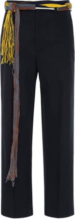 Tyra Belted Cotton-Canvas Pants