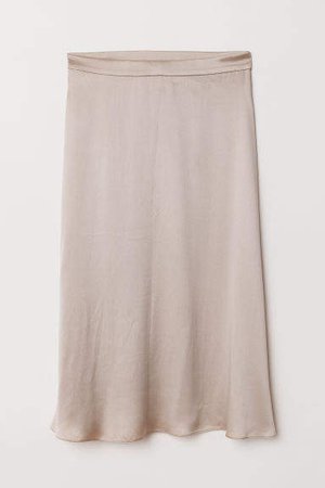 Silk-blend Skirt - Brown
