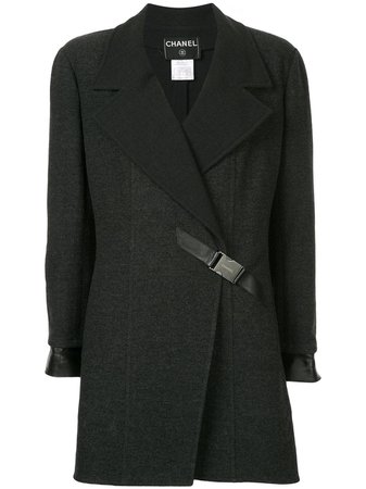 Chanel Pre-Owned Buckle Fastening Boxy Coat | Farfetch.com